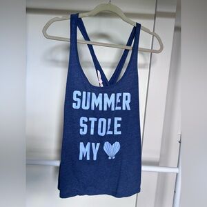 Victoria's Secret Blue Graphic Tank Top